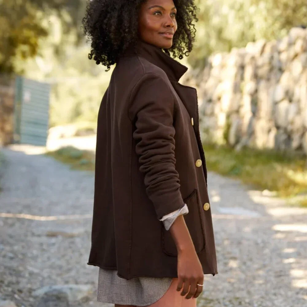 Frank & Eileen Belfast Sweatshirt Peacoat Triple Fleece Irish Chocolate S